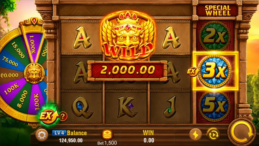Fortune Gems México para jugar con símbolo Wild, multiplicador 3x y pago de 2,000